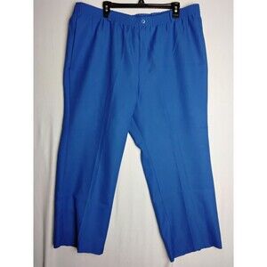 VINTAGE Laurente Pants Womens 42 Blue Elastic Waist Pull On 100% Polyester USA